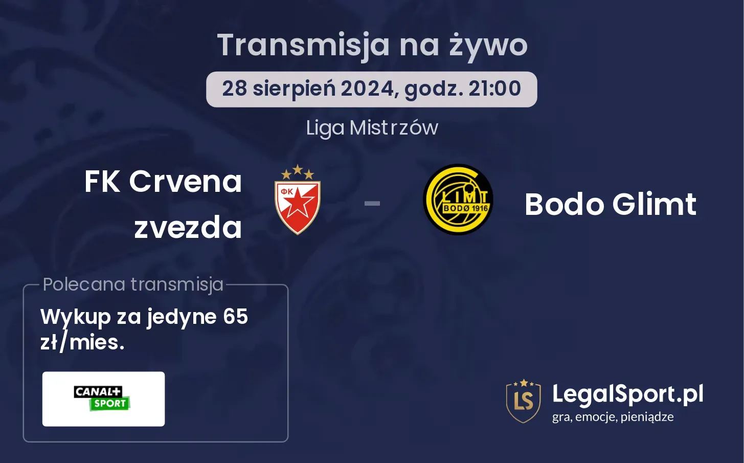 FK Crvena zvezda - Bodo Glimt transmisja na żywo