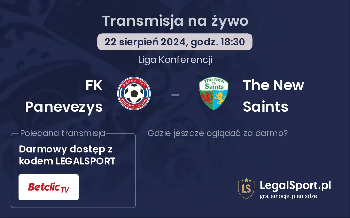 FK Panevezys - The New Saints transmisja na żywo