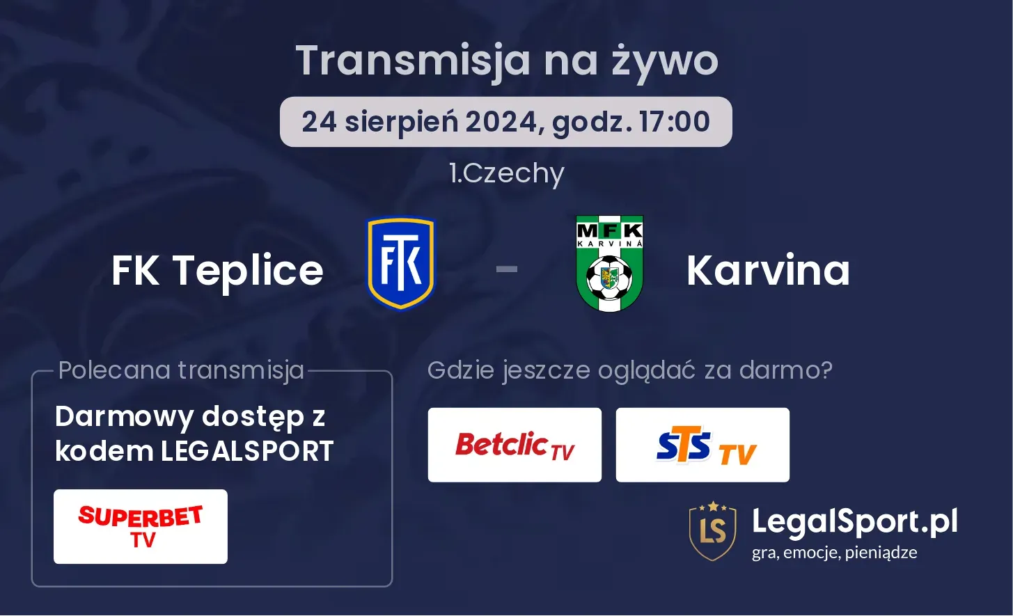 FK Teplice - Karvina transmisja na żywo