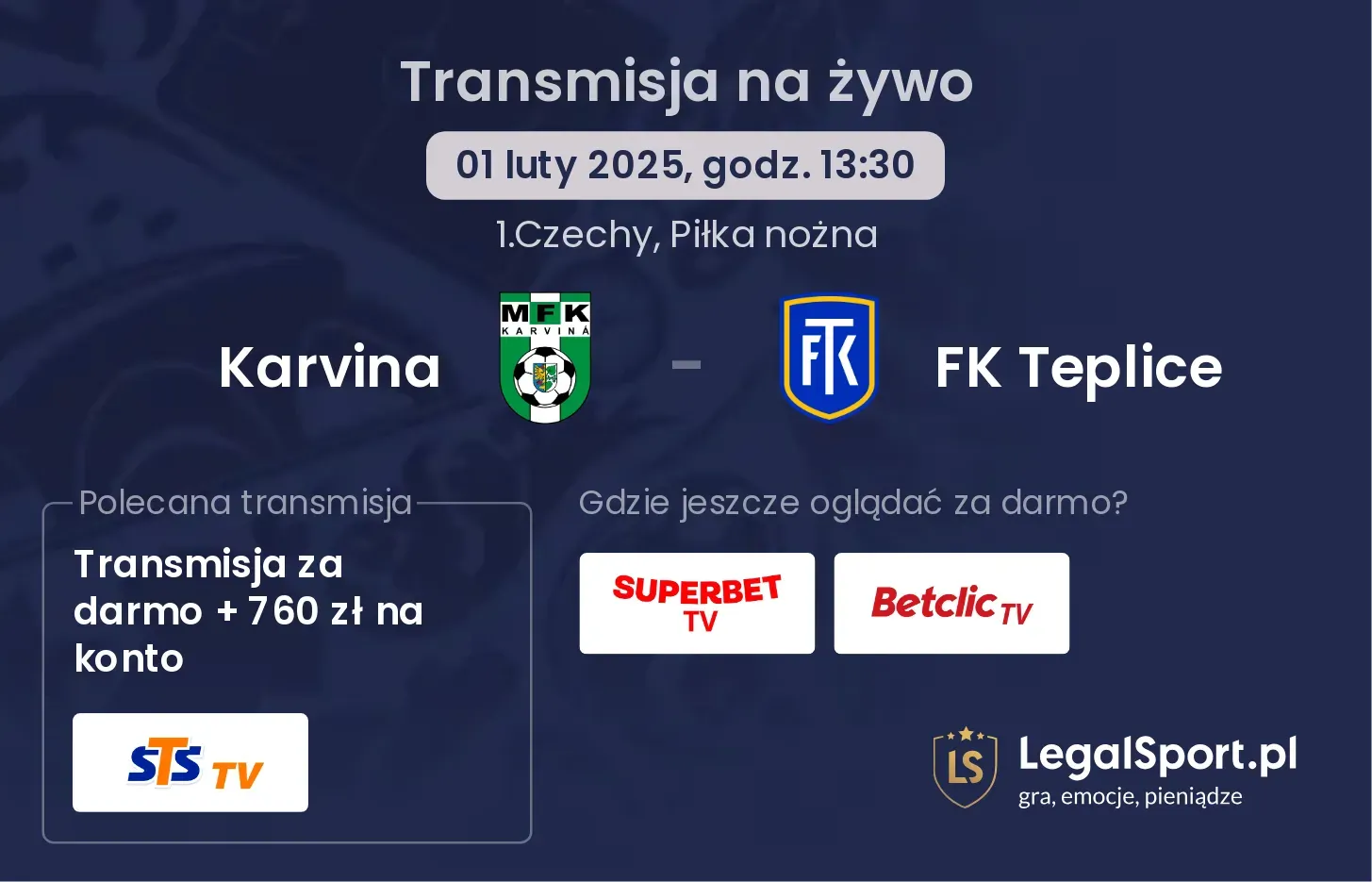 Karvina - FK Teplice gdzie oglądać?