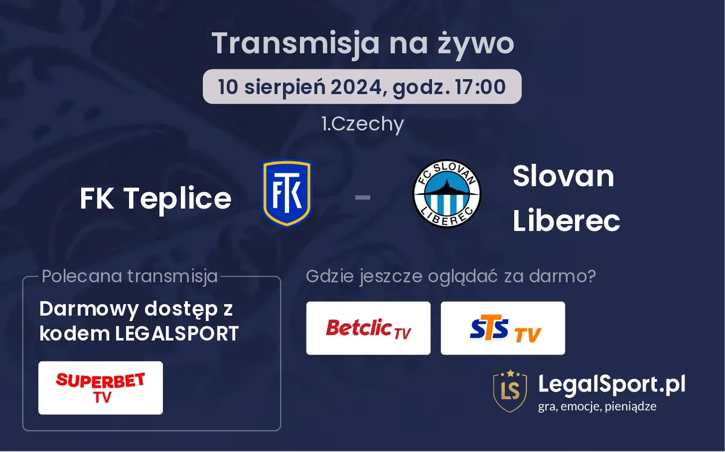 FK Teplice - Slovan Liberec transmisja na żywo