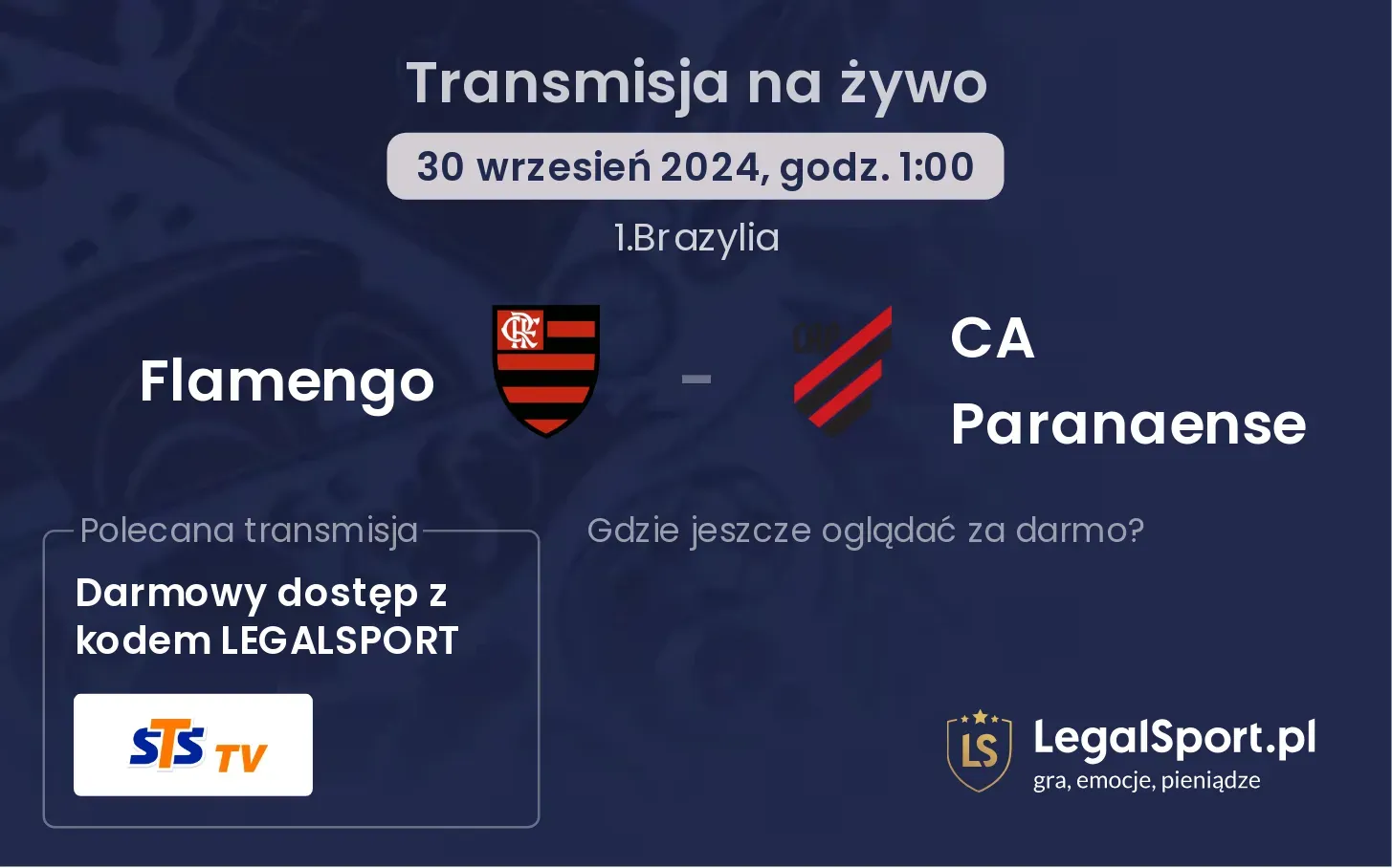 Flamengo - CA Paranaense transmisja na żywo