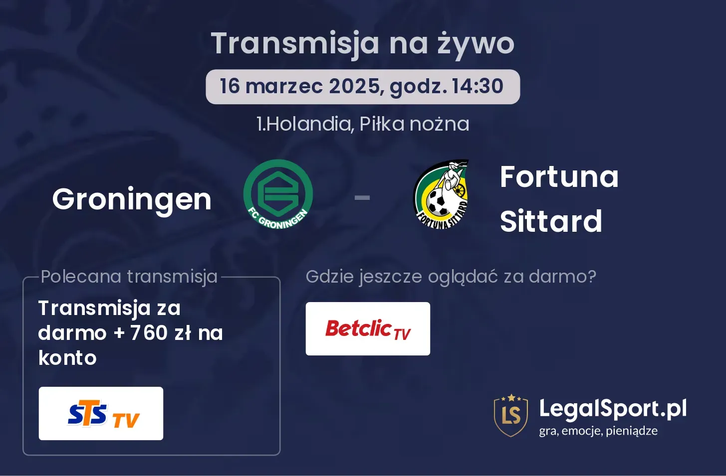 Groningen - Fortuna Sittard gdzie oglądać transmisję?