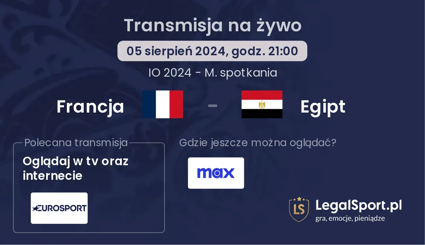 Francja - Egipt transmisja na żywo