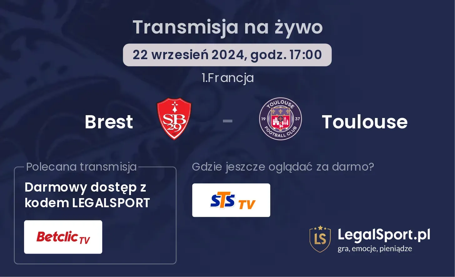 Brest - Toulouse transmisja na żywo