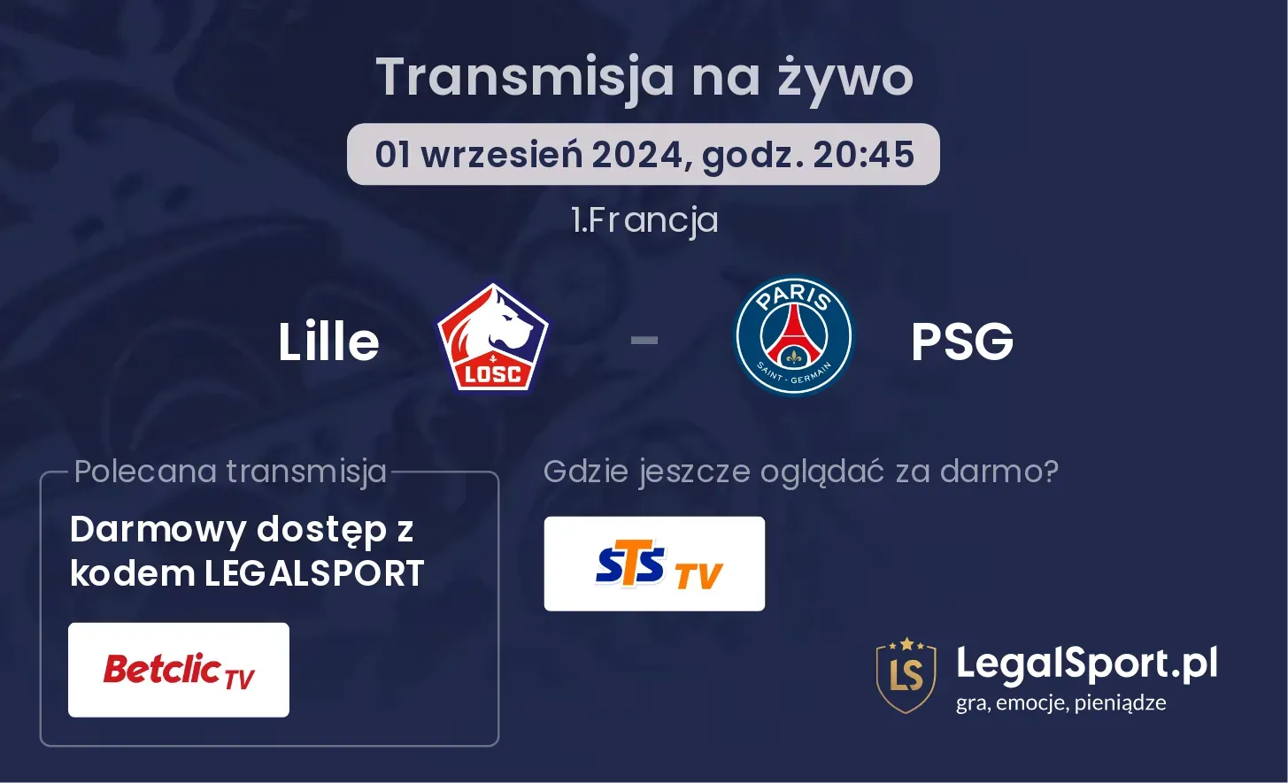 Lille - PSG transmisja na żywo