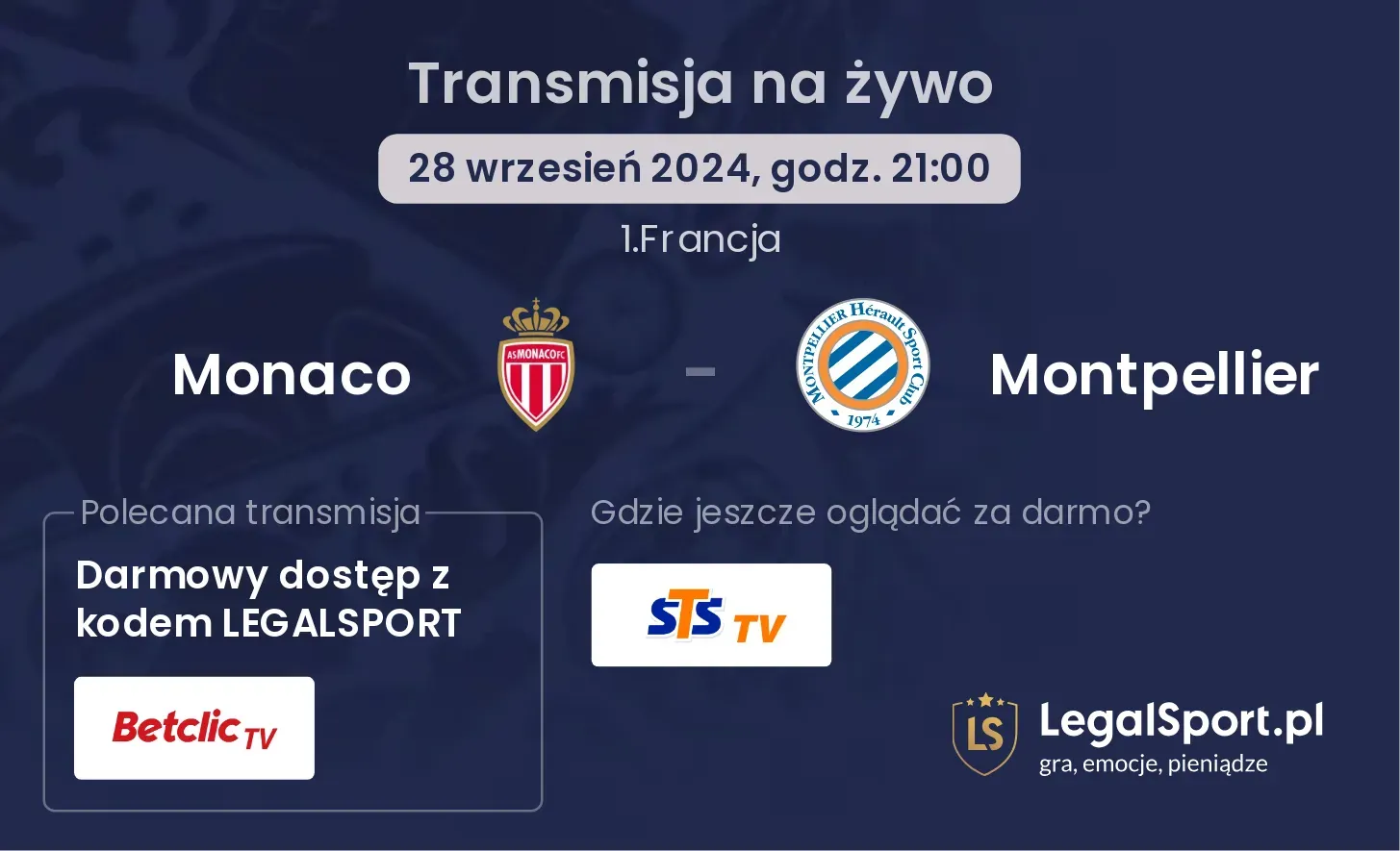 Monaco - Montpellier transmisja na żywo