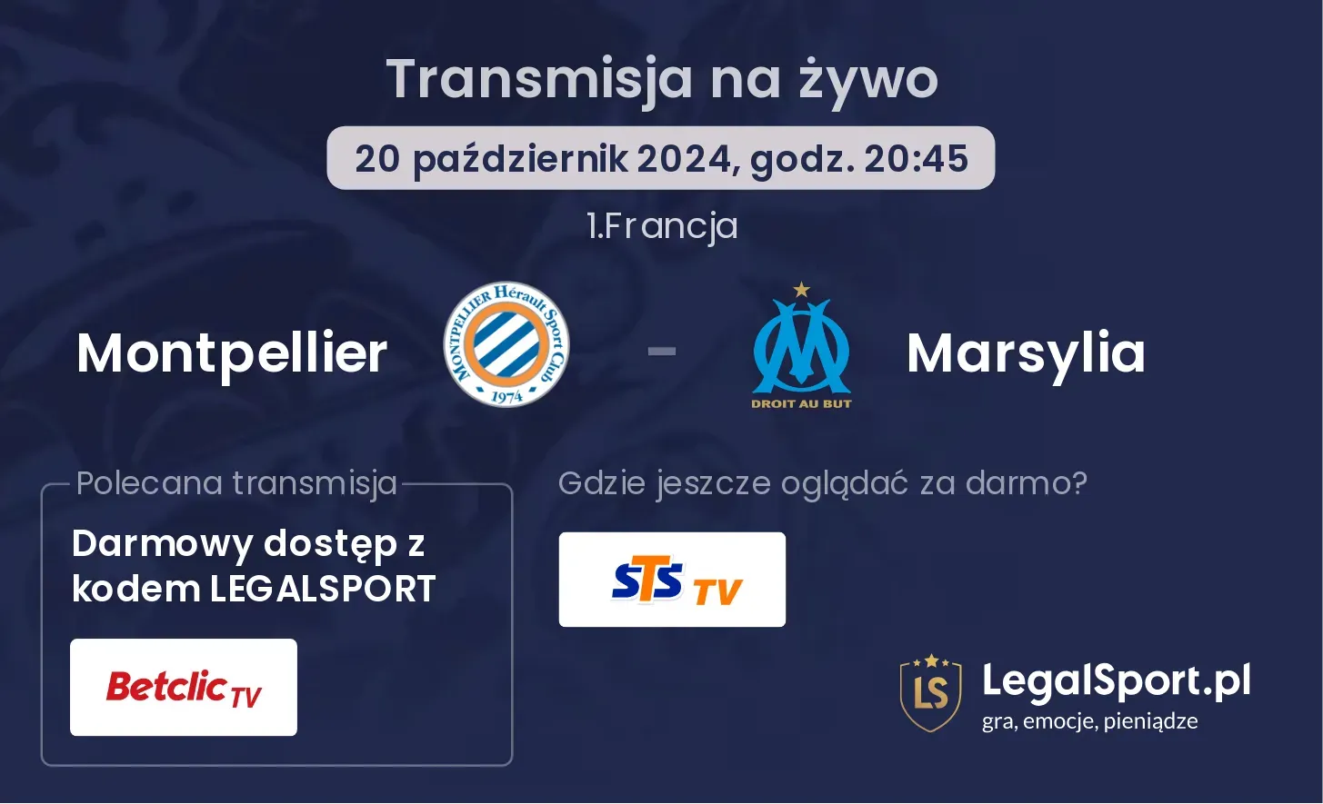 Montpellier - Marsylia transmisja na żywo