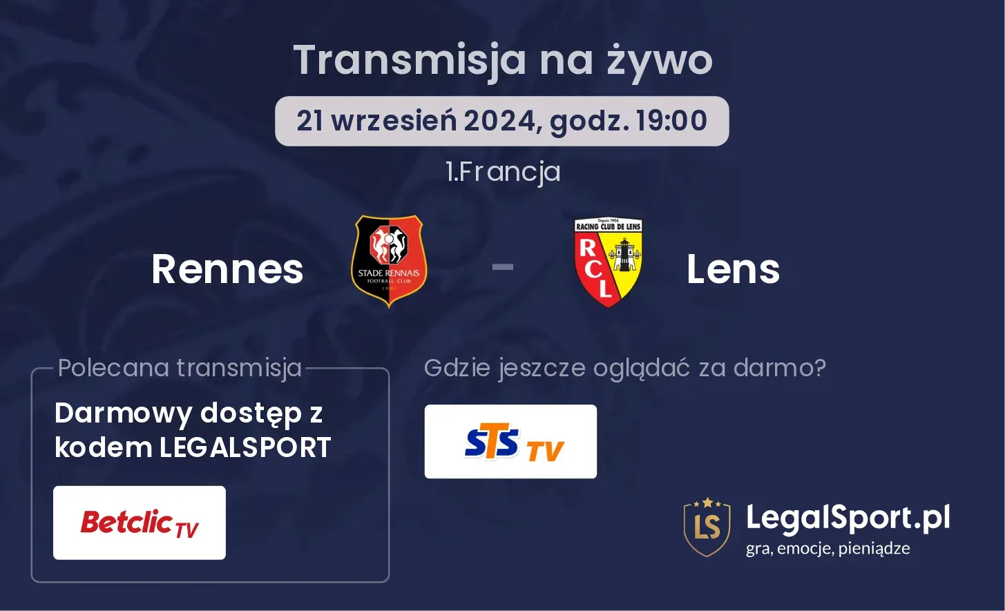 Rennes - Lens transmisja na żywo