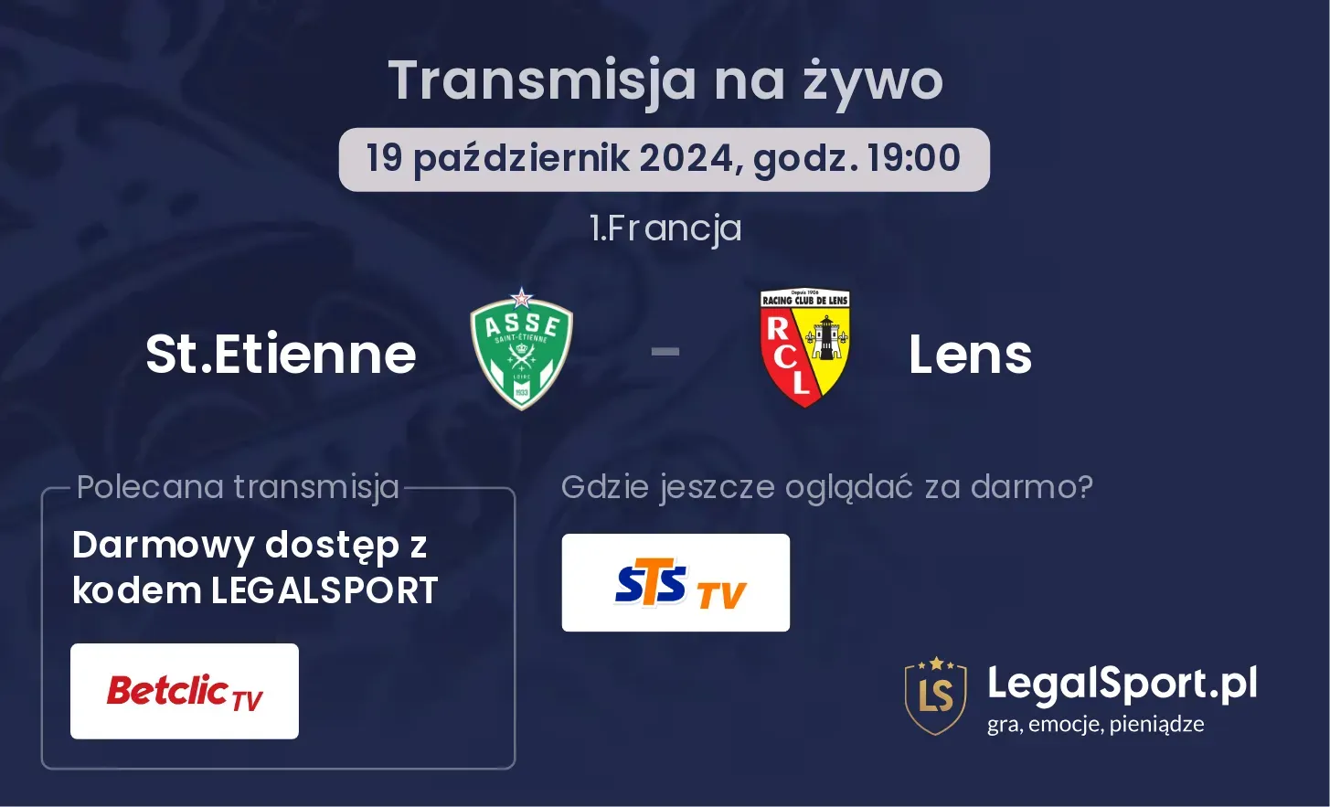 St.Etienne - Lens transmisja na żywo