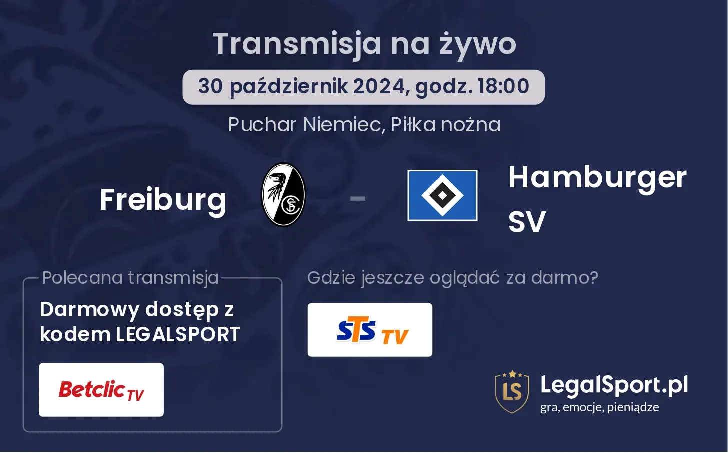 Freiburg - Hamburger SV gdzie oglądać? 30.10, godz. 18:00