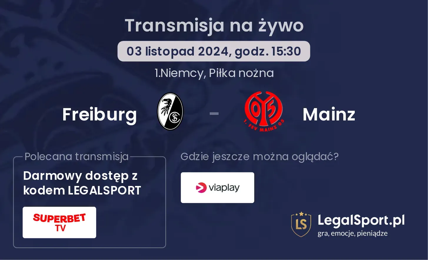 Freiburg - Mainz transmisja na żywo