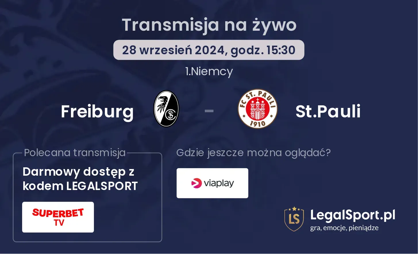 Freiburg - St.Pauli gdzie oglądać? 28.09, godz. 15:30