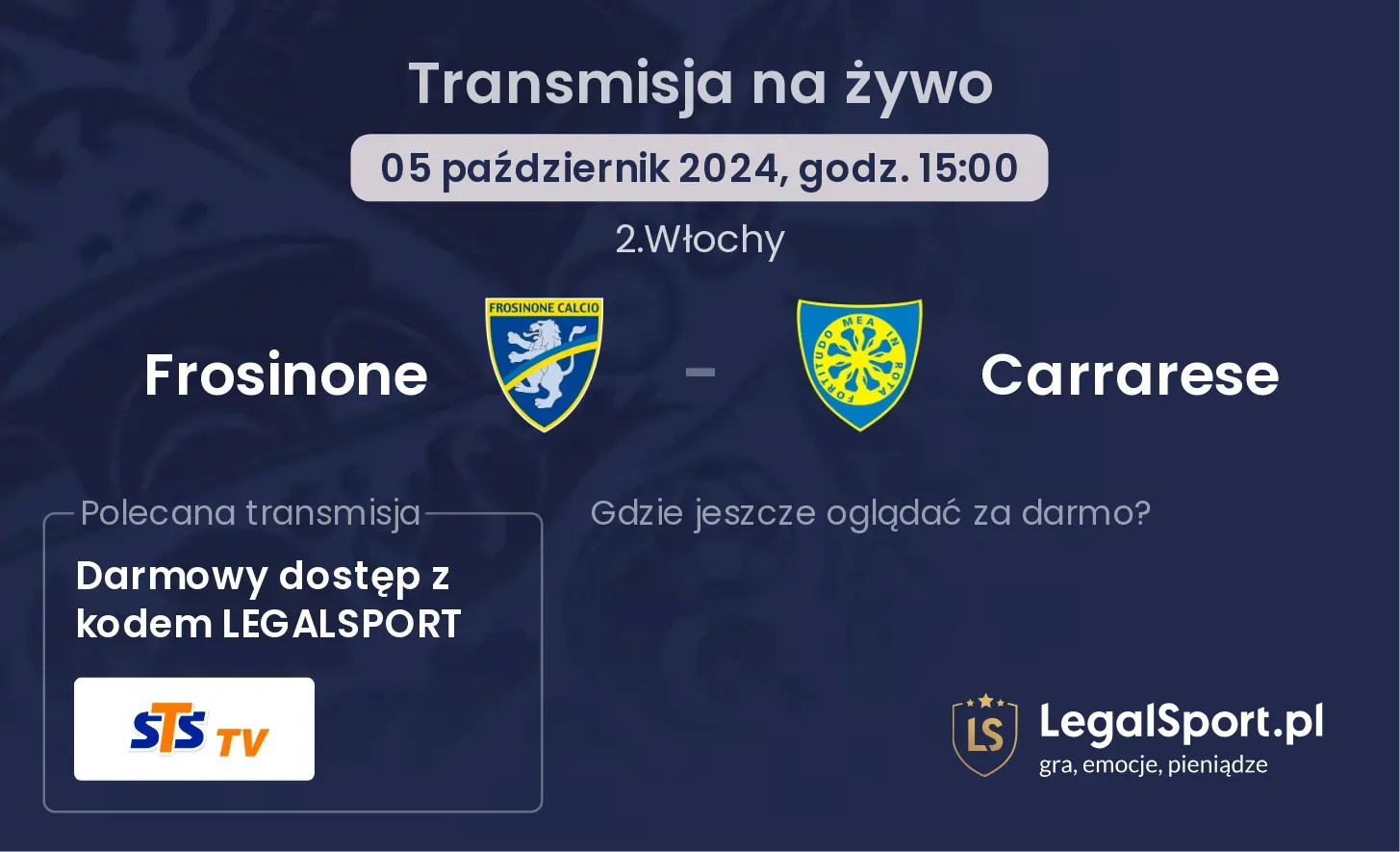 Frosinone - Carrarese transmisja na żywo