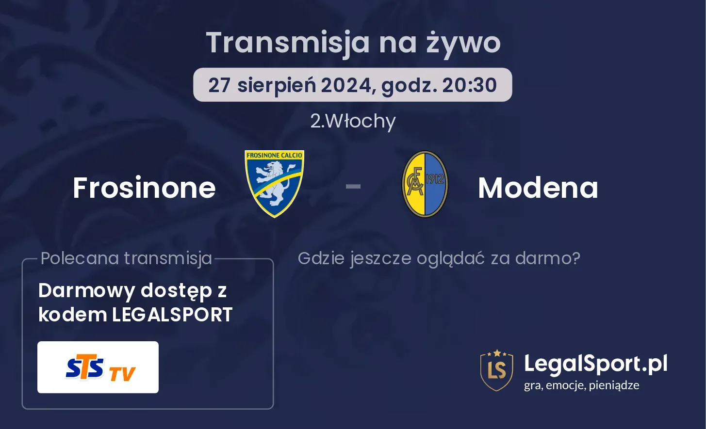 Frosinone - Modena transmisja na żywo