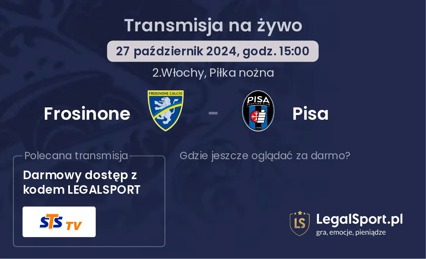 Frosinone - Pisa transmisja na żywo