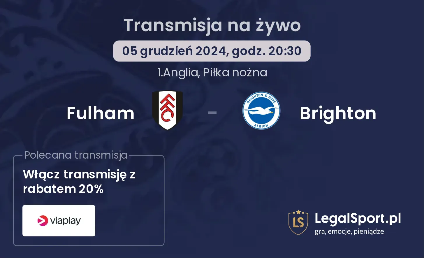 Fulham - Brighton transmisja na żywo