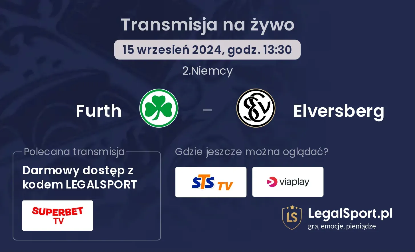 Furth - Elversberg transmisja na żywo