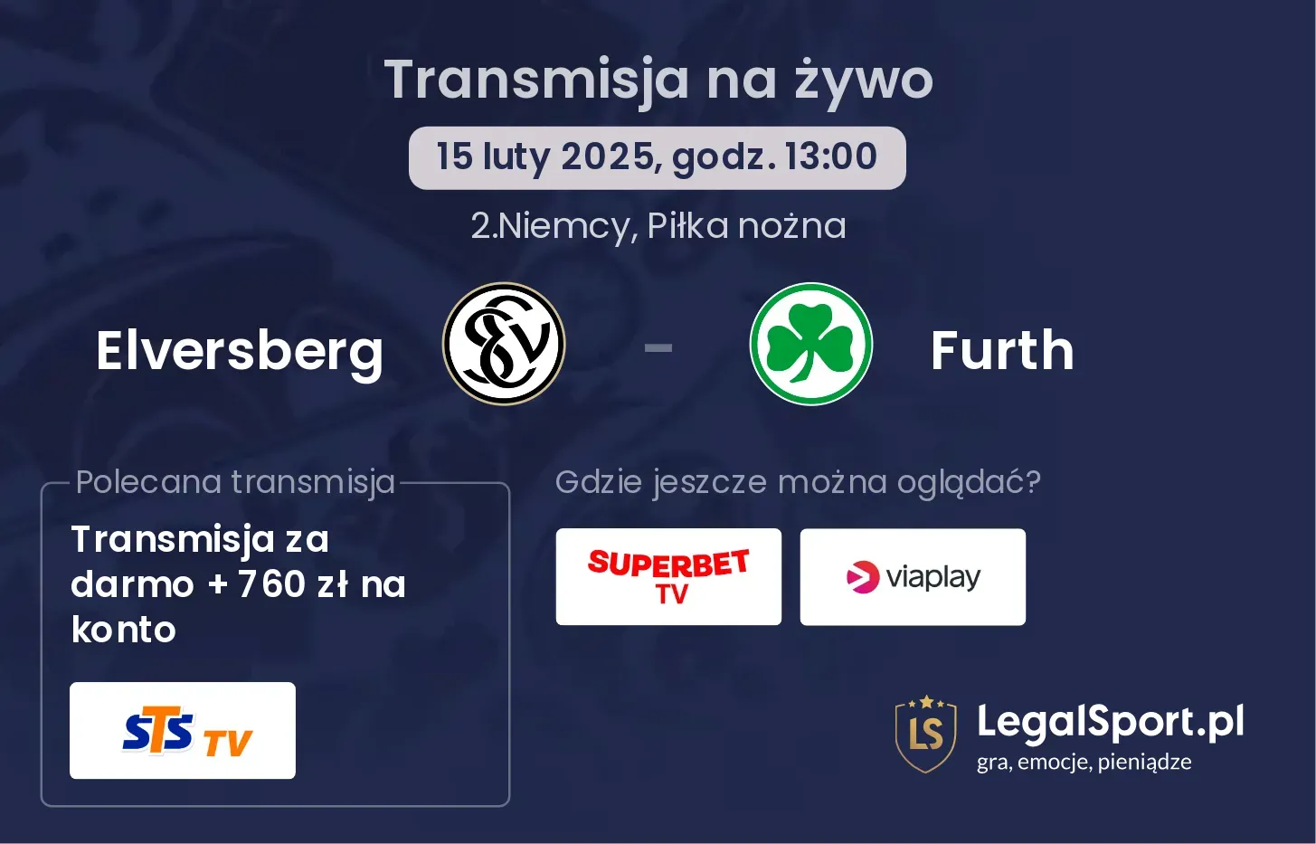 Furth - Elversberg gdzie oglądać? 15.09, godz. 13:30