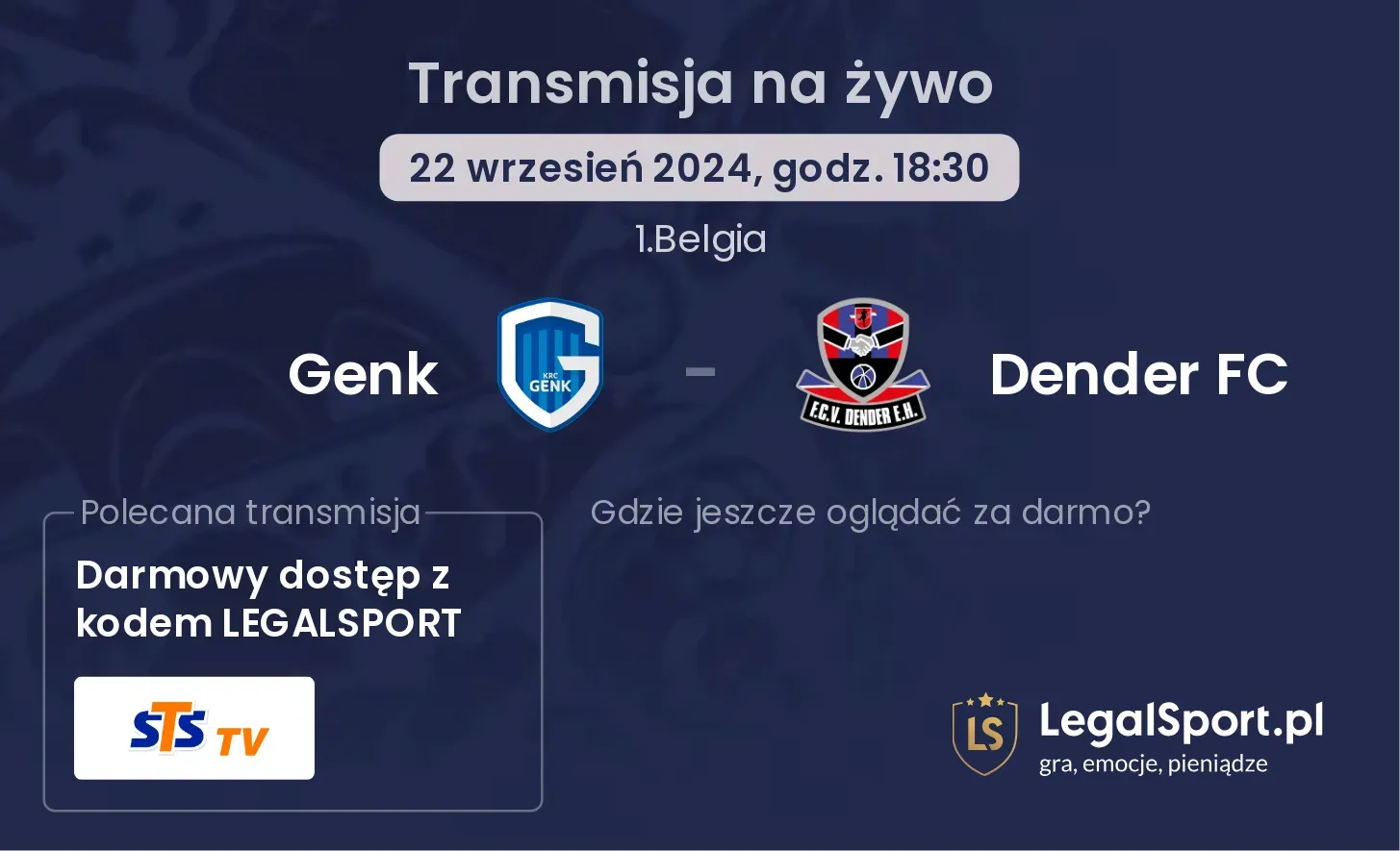 Genk - Dender FC transmisja na żywo