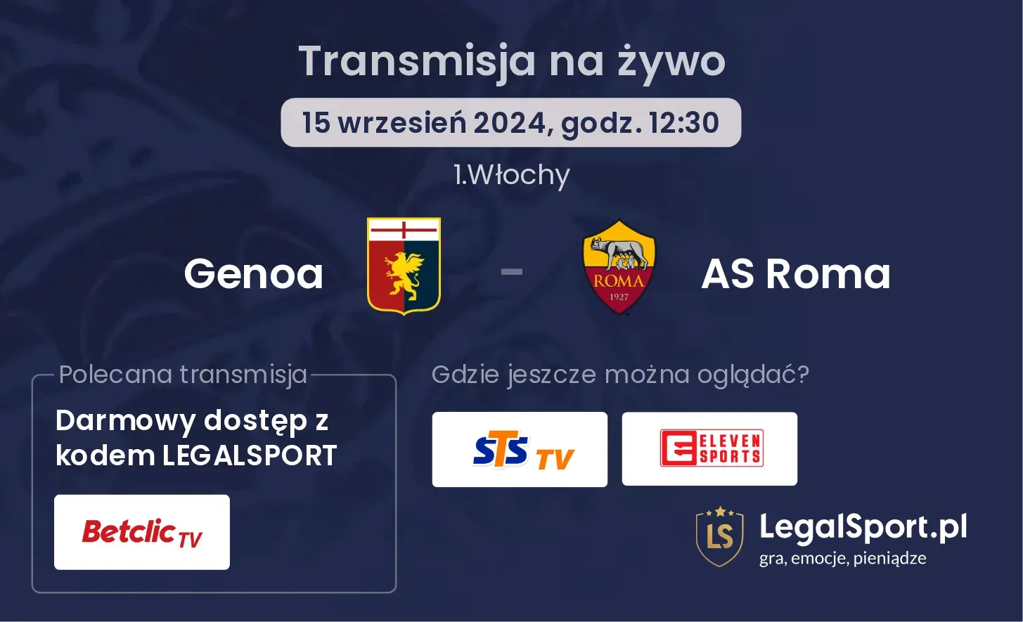 Genoa - AS Roma transmisja na żywo