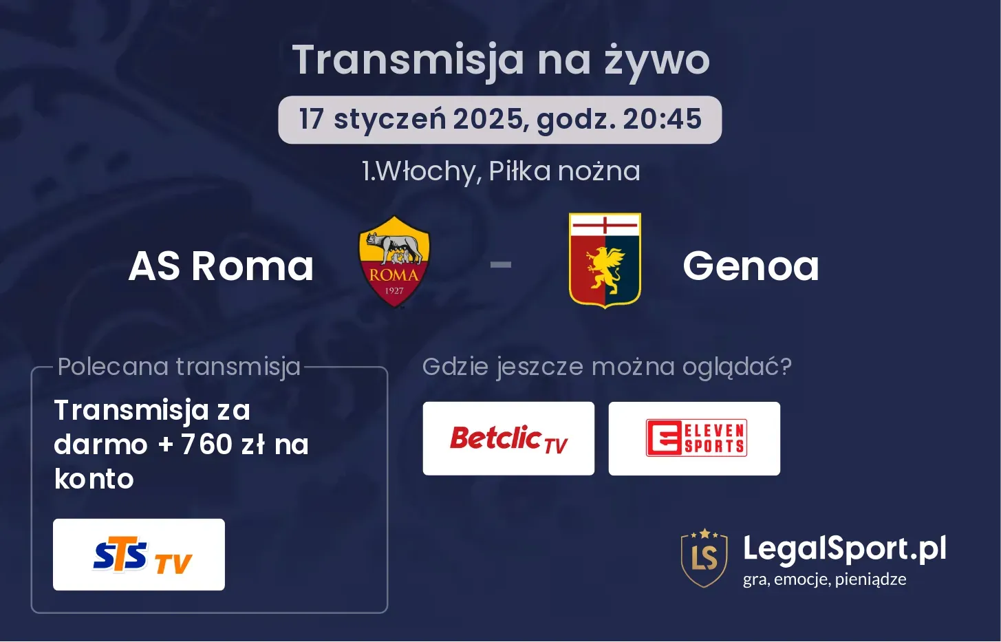 AS Roma - Genoa gdzie oglądać?