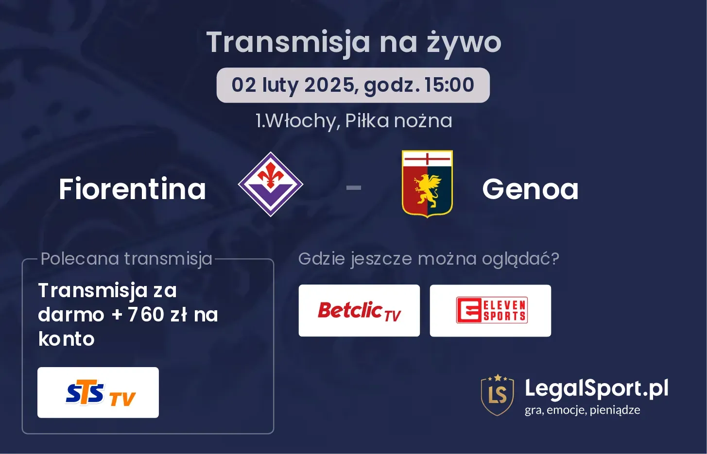 Genoa - Fiorentina gdzie oglądać? 31.10, godz. 18:30