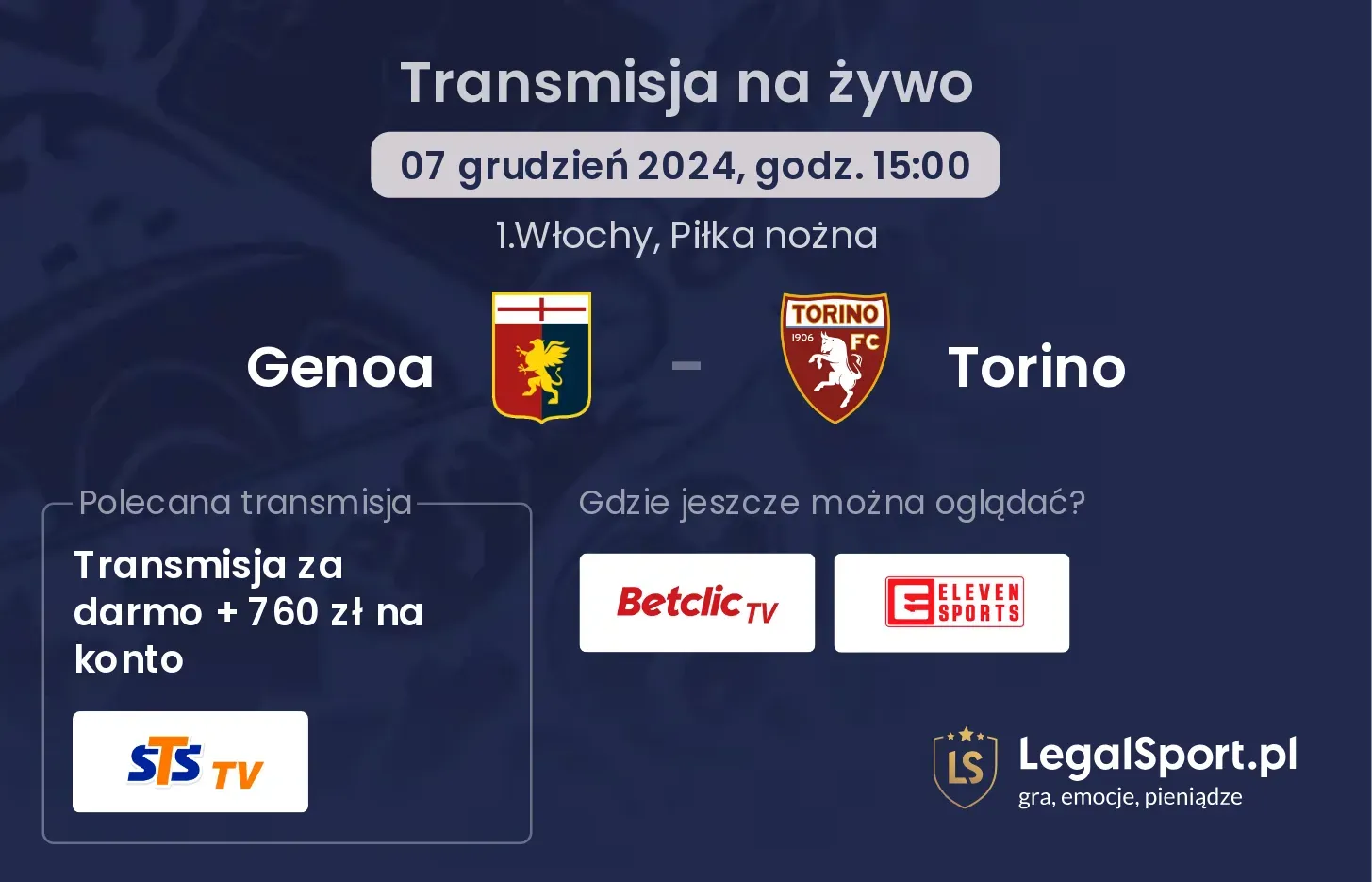 Genoa - Torino transmisja na żywo