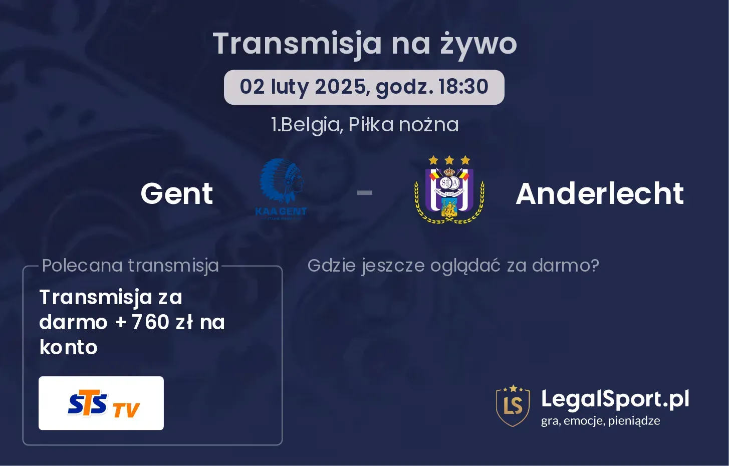 Gent - Anderlecht transmisja na żywo