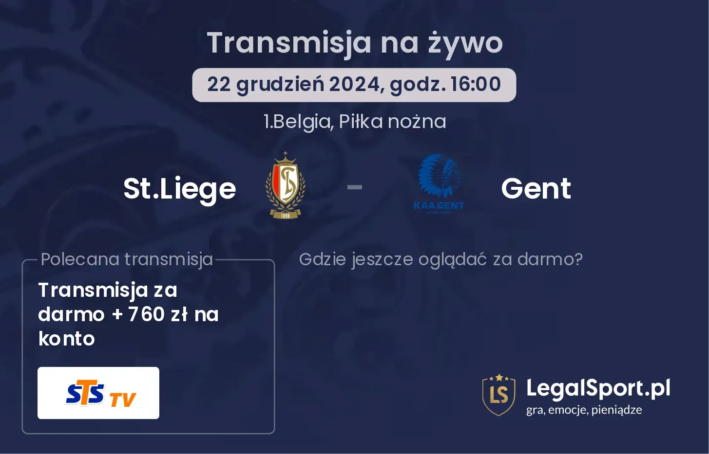 St.Liege - Gent gdzie oglądać transmisję?