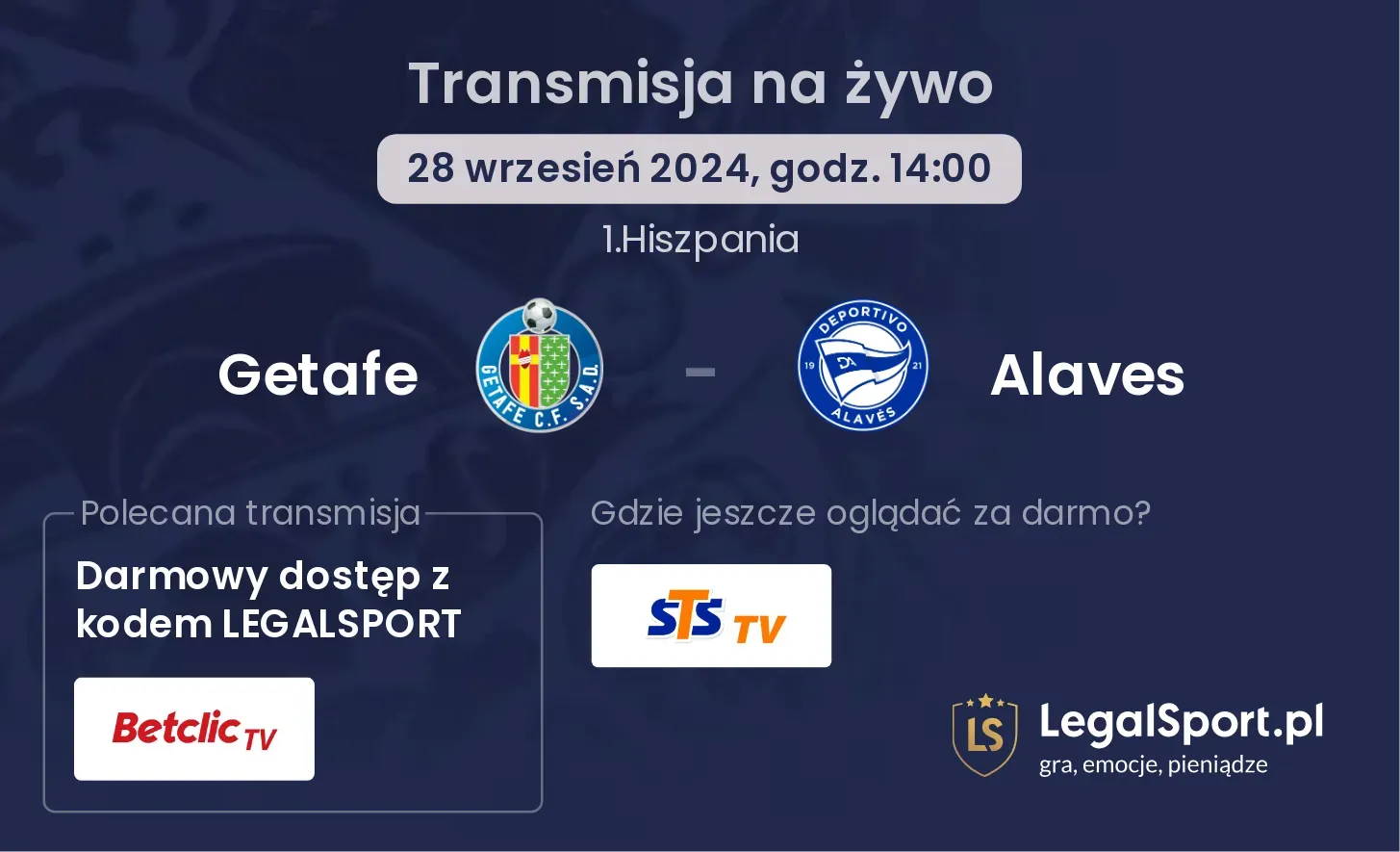 Getafe - Alaves transmisja na żywo