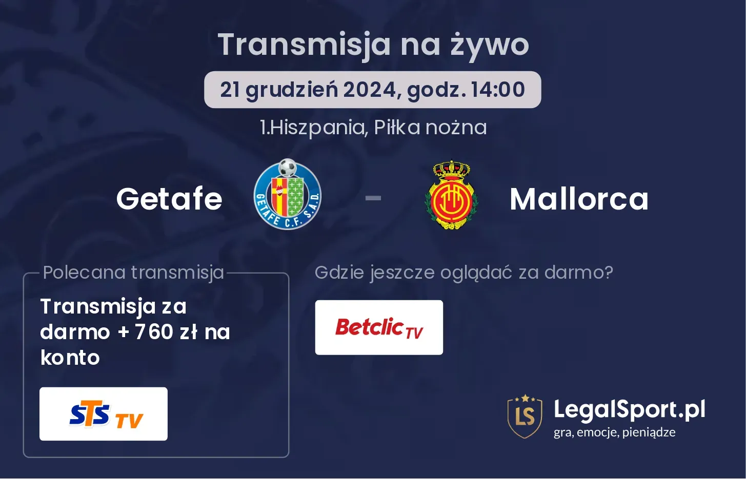 Getafe - Mallorca gdzie oglądać?