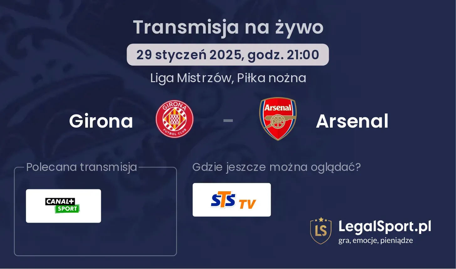 Girona - Arsenal transmisja na żywo