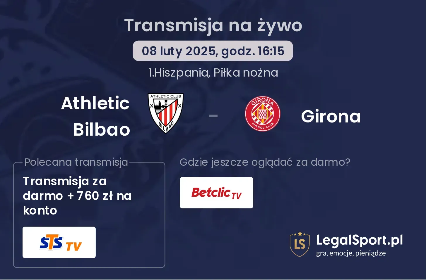 Athletic Bilbao - Girona gdzie oglądać transmisję?