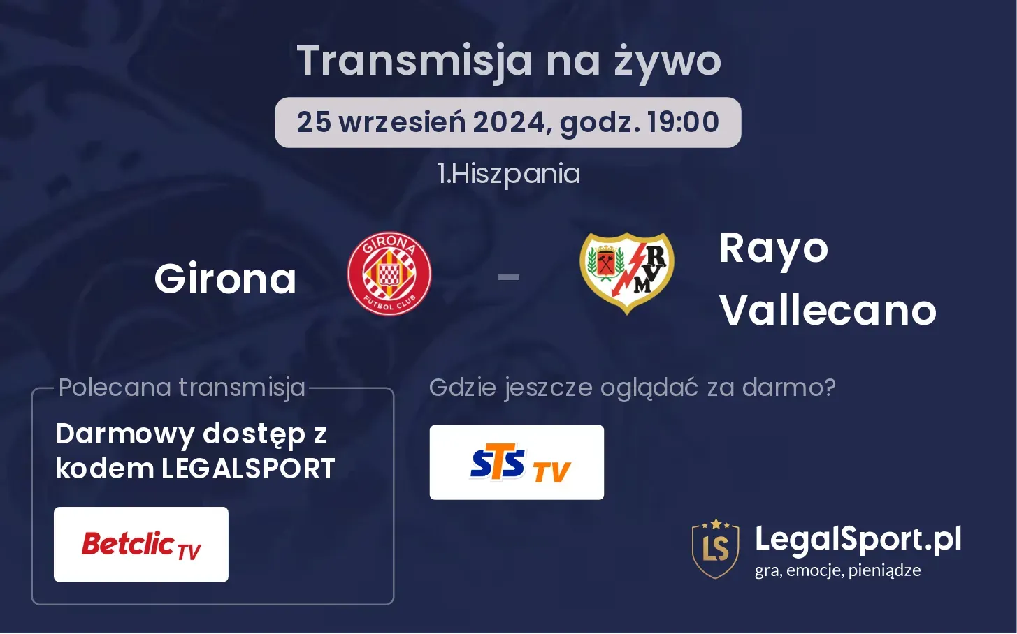 Girona - Rayo Vallecano transmisja na żywo