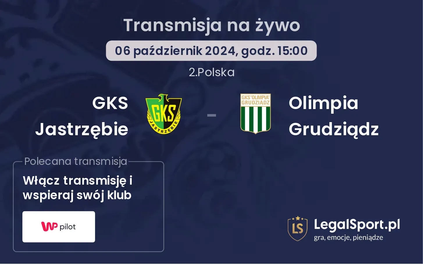 GKS Jastrzębie - Olimpia Grudziądz gdzie oglądać? 06.10, godz. 15:00