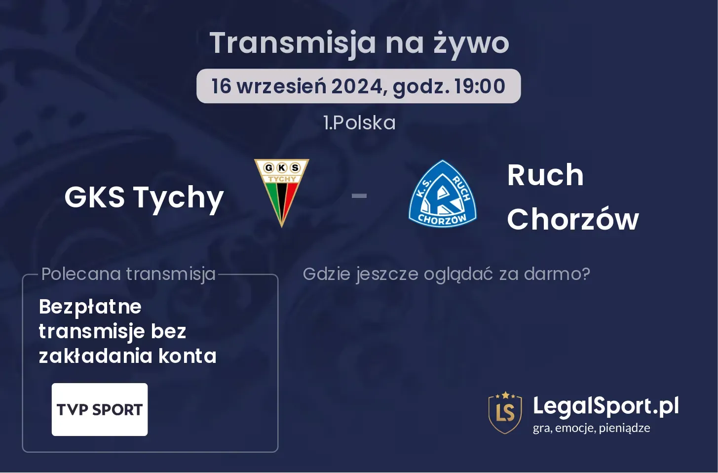 GKS Tychy - Ruch Chorzów transmisja na żywo