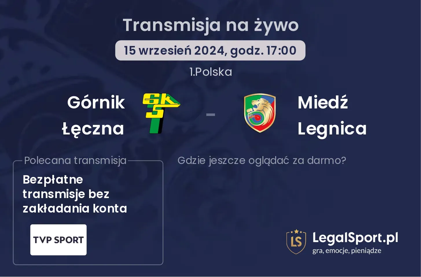 Górnik Łęczna - Miedź Legnica transmisja na żywo