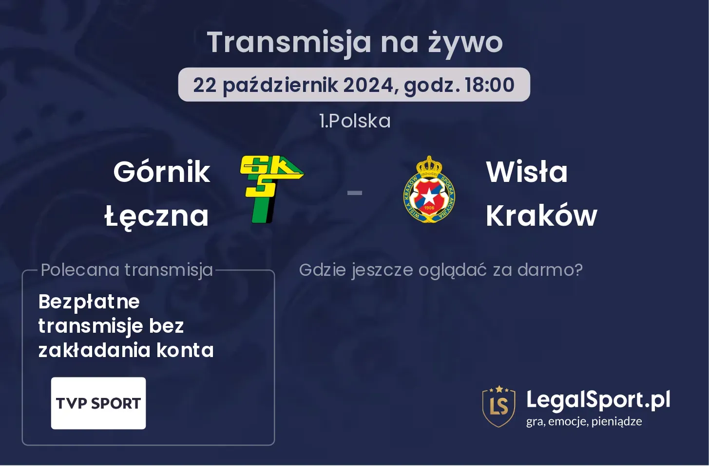 Górnik Łęczna - Wisła Kraków transmisja na żywo