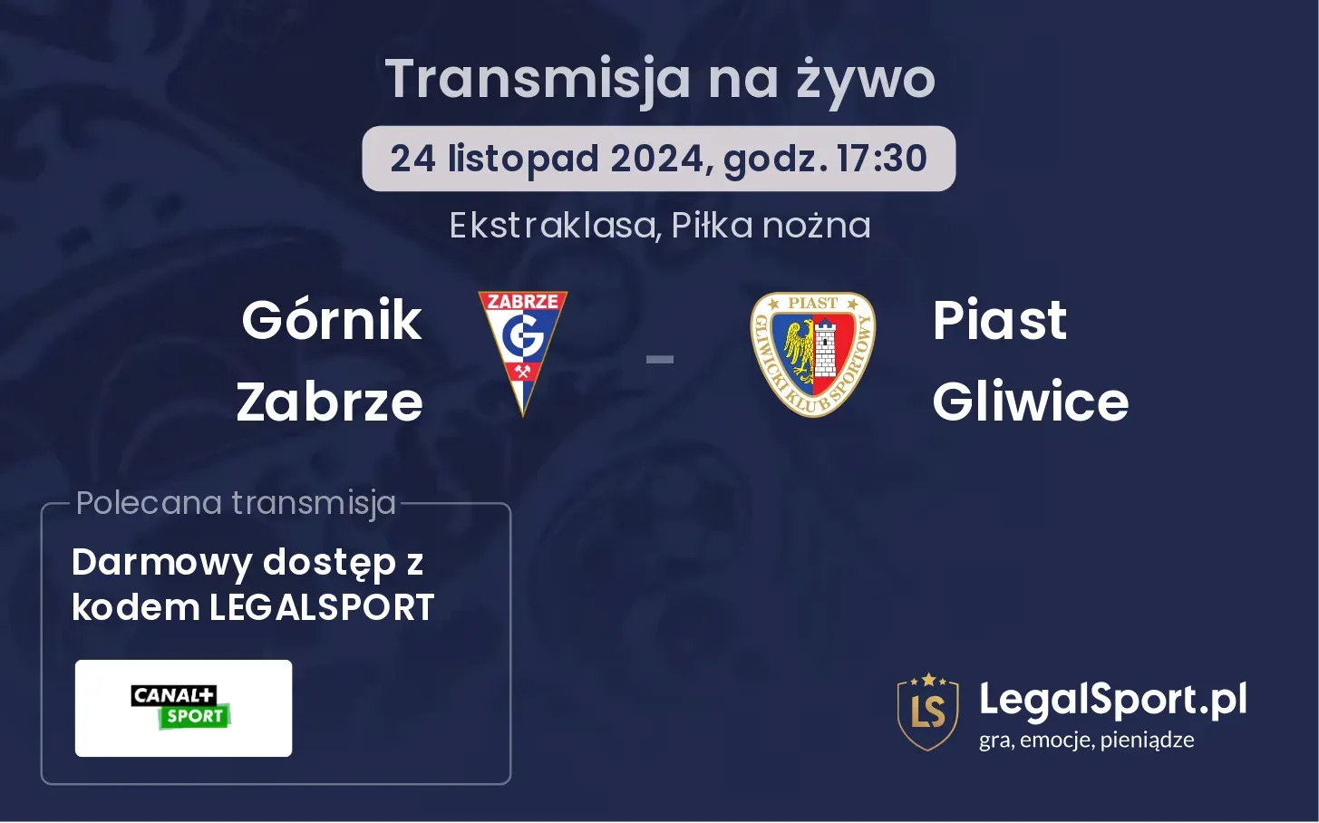 Górnik Zabrze - Piast Gliwice transmisja na żywo