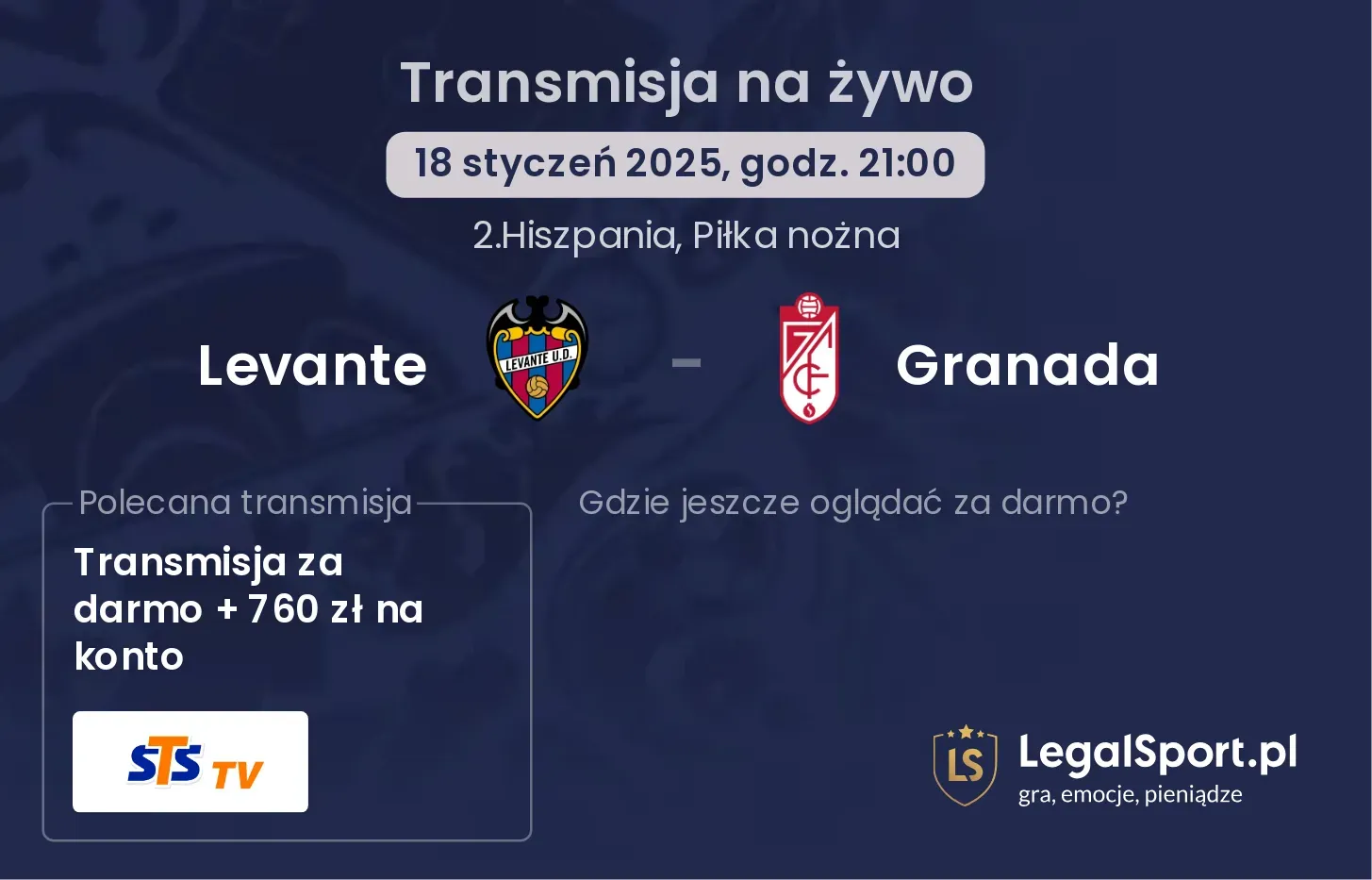 Levante - Granada gdzie oglądać transmisję?