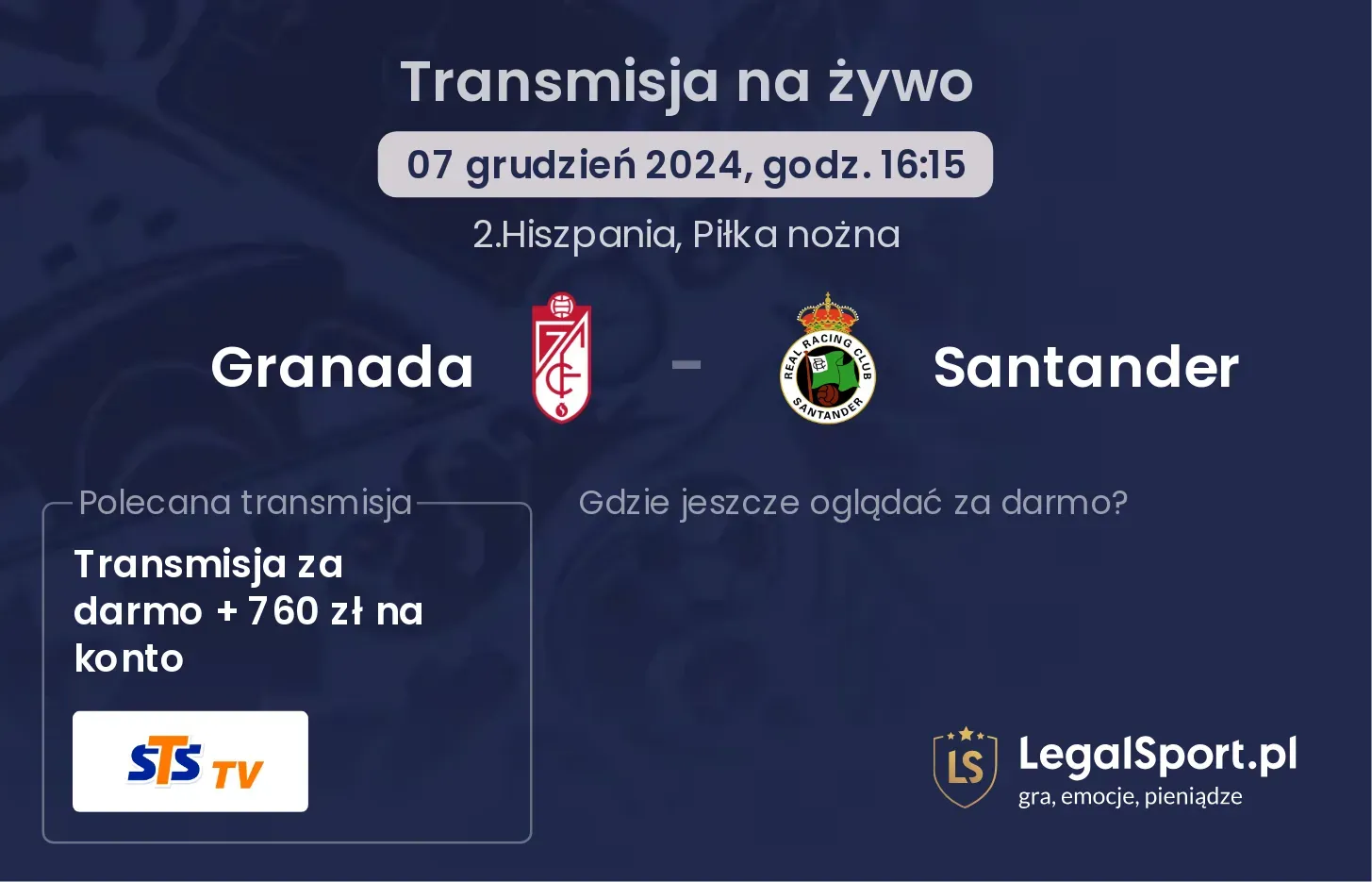 Granada - Santander transmisja na żywo