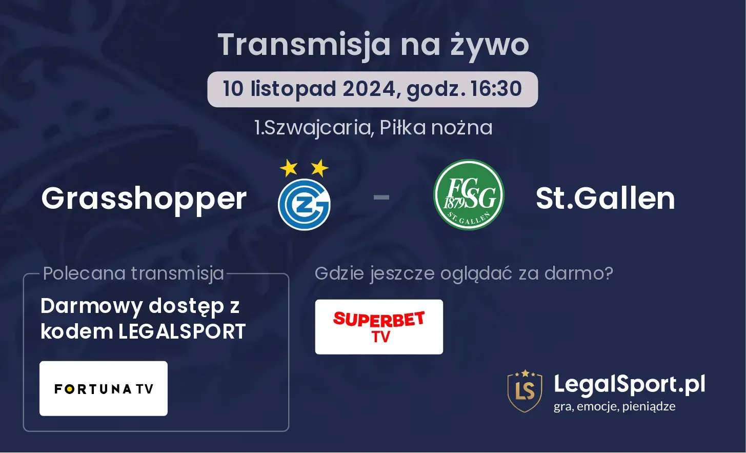 Grasshopper - St.Gallen gdzie oglądać? 10.11, godz. 16:30