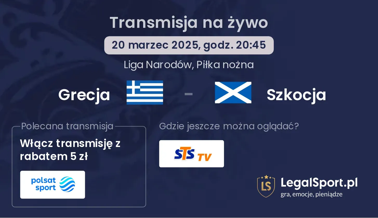 Grecja - Szkocja transmisja na żywo