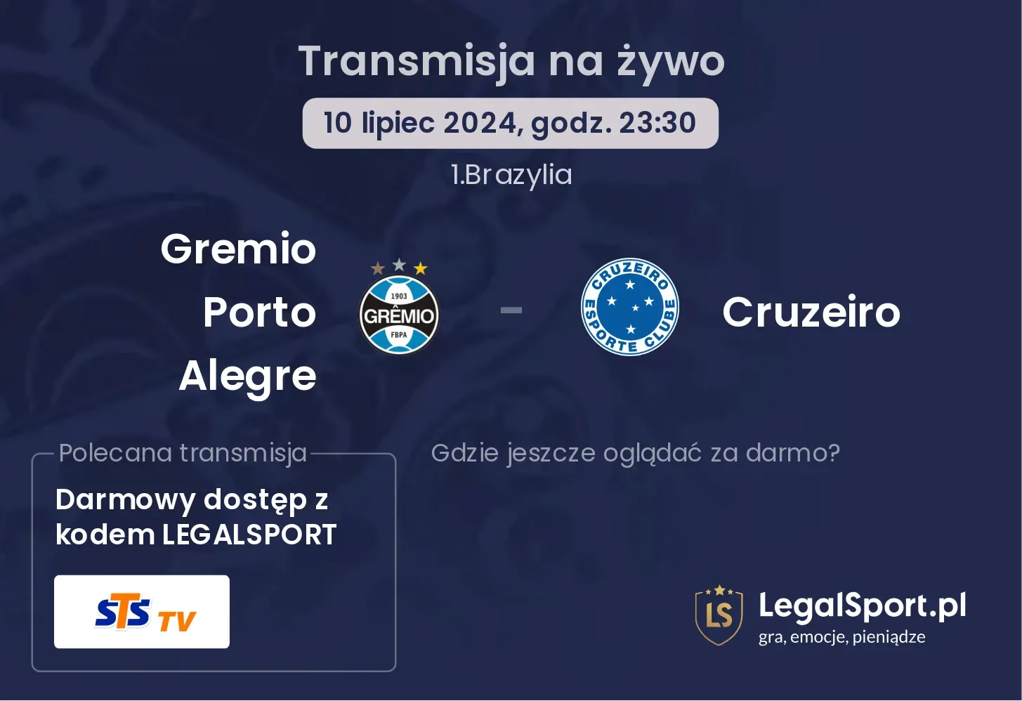 Gremio Porto Alegre - Cruzeiro transmisja na żywo