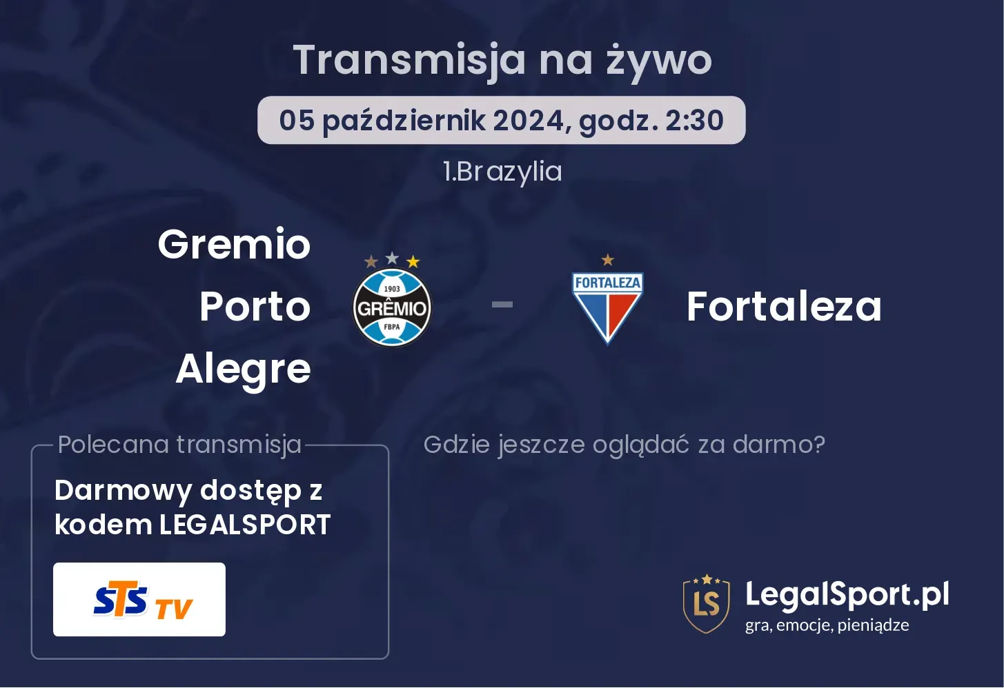 Gremio Porto Alegre - Fortaleza transmisja na żywo