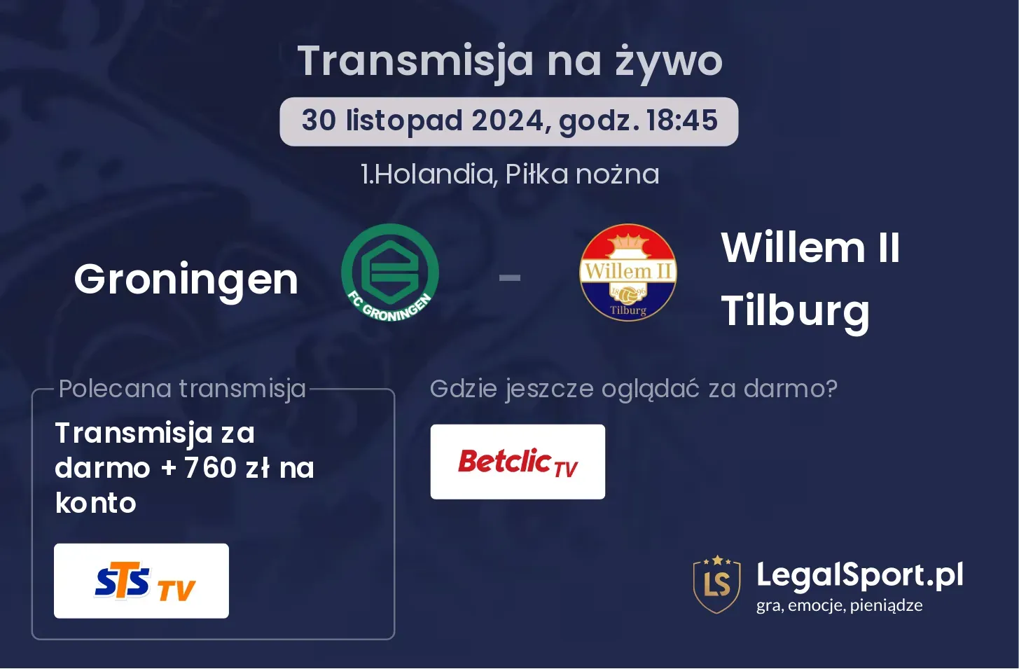 Groningen - Willem II Tilburg transmisja na żywo