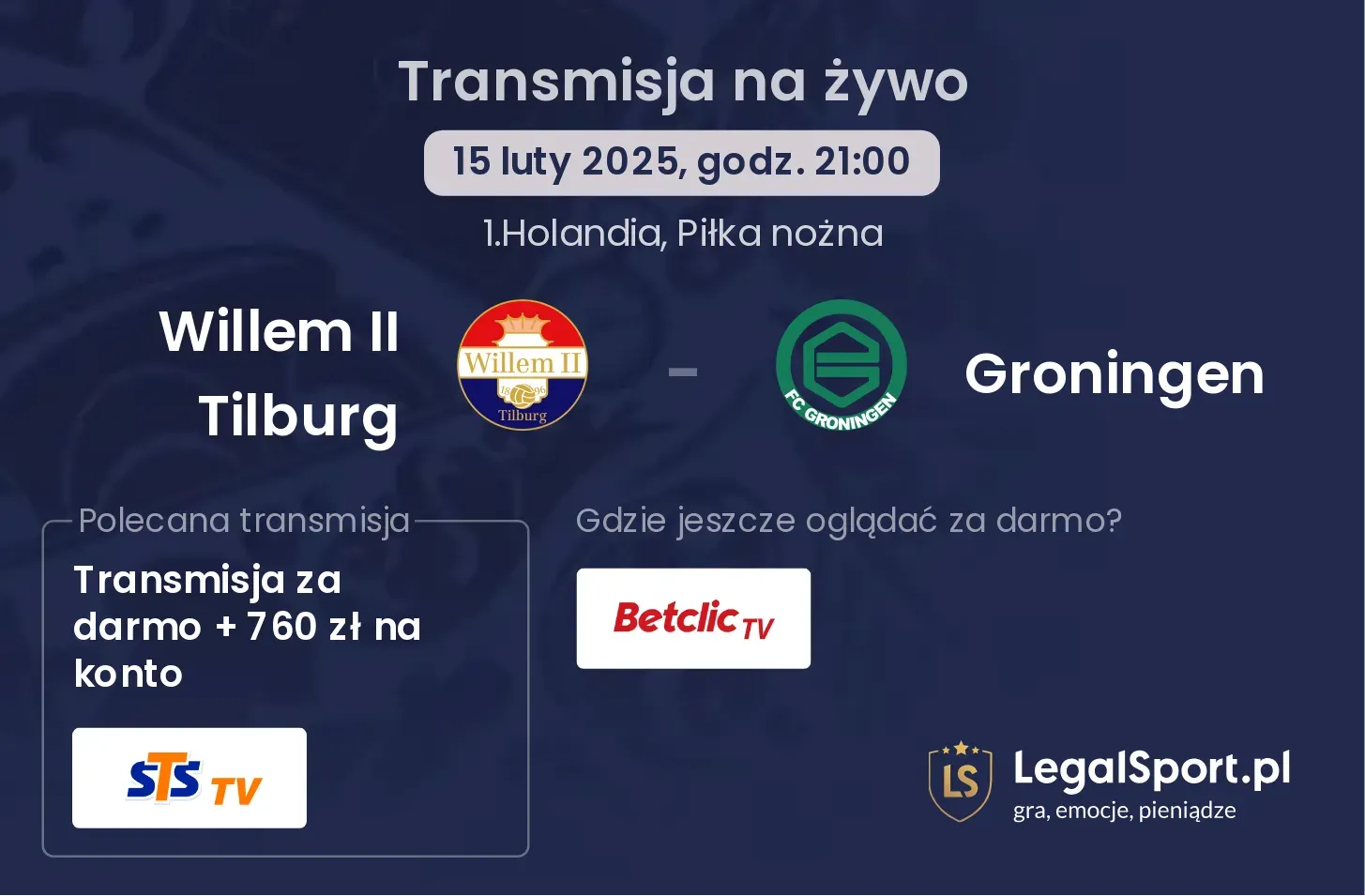 Willem II Tilburg - Groningen gdzie oglądać?