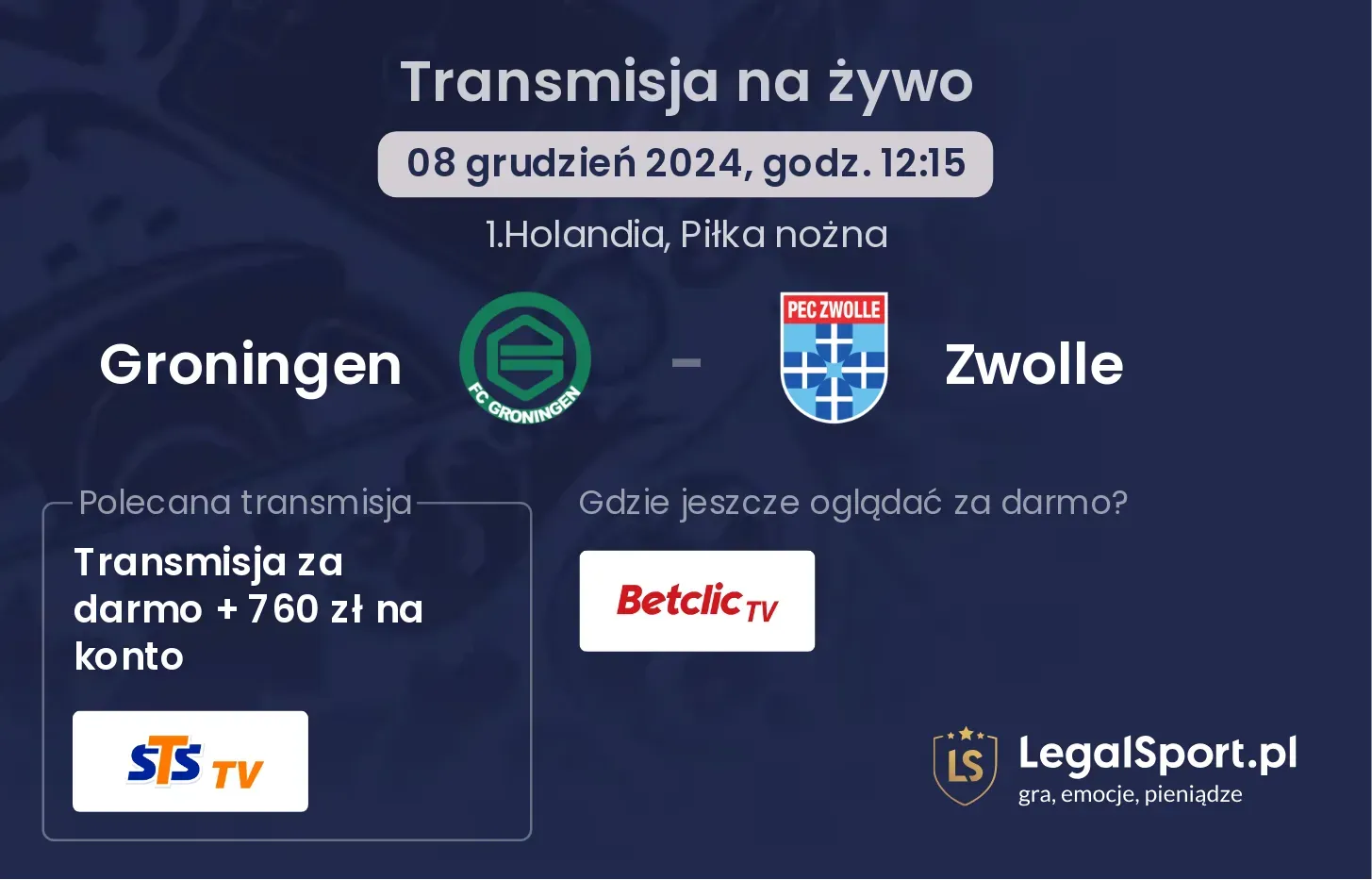 Groningen - Zwolle transmisja na żywo