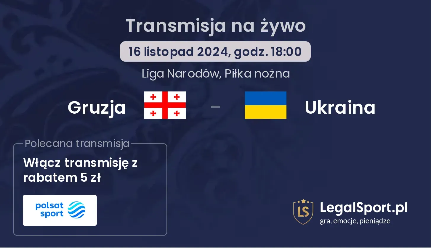 Gruzja - Ukraina gdzie oglądać? 16.11, godz. 18:00